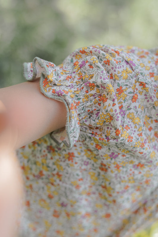 Vestido Carmen - Floral Naranja