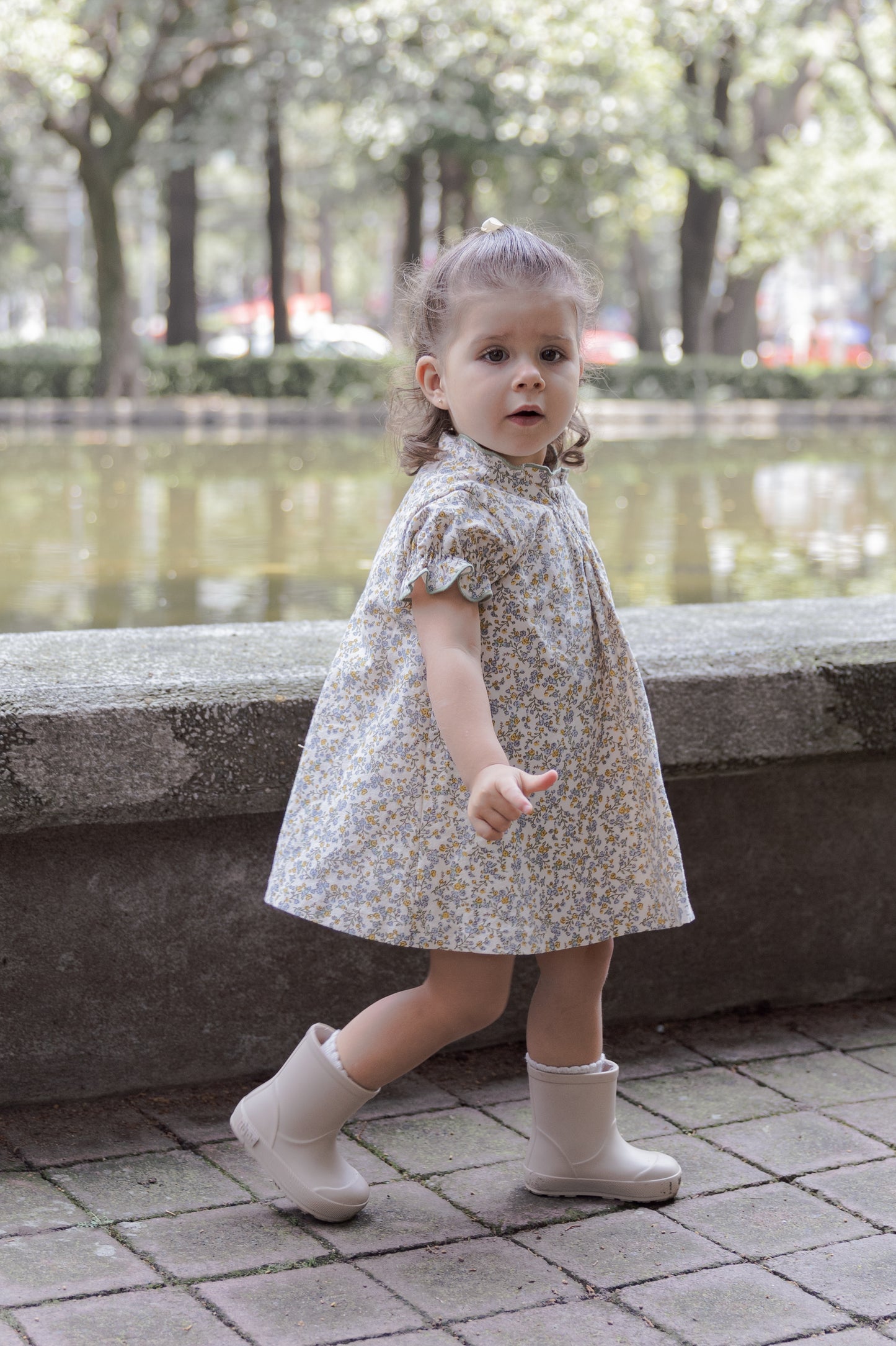 Vestido Carmen - Floral azul