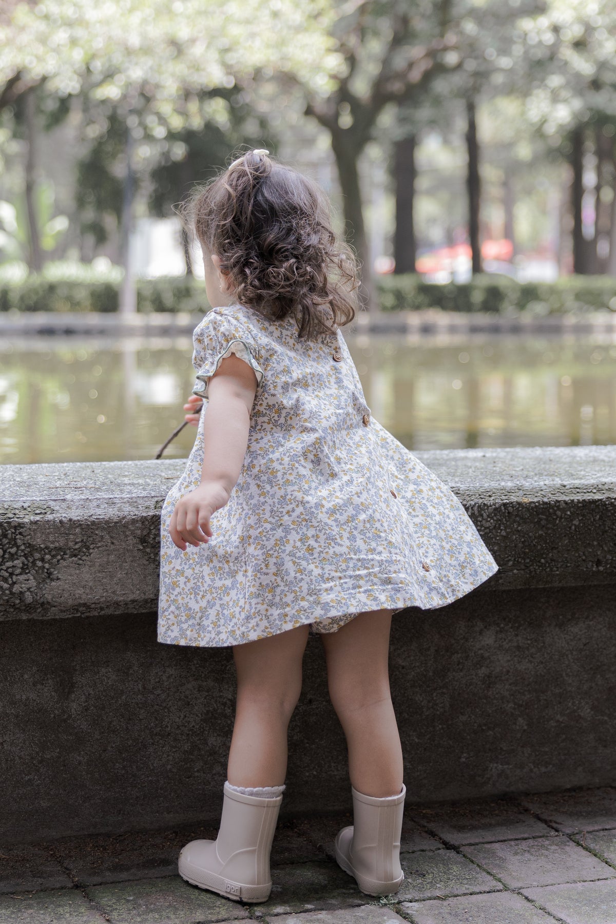 Vestido Carmen - Floral azul