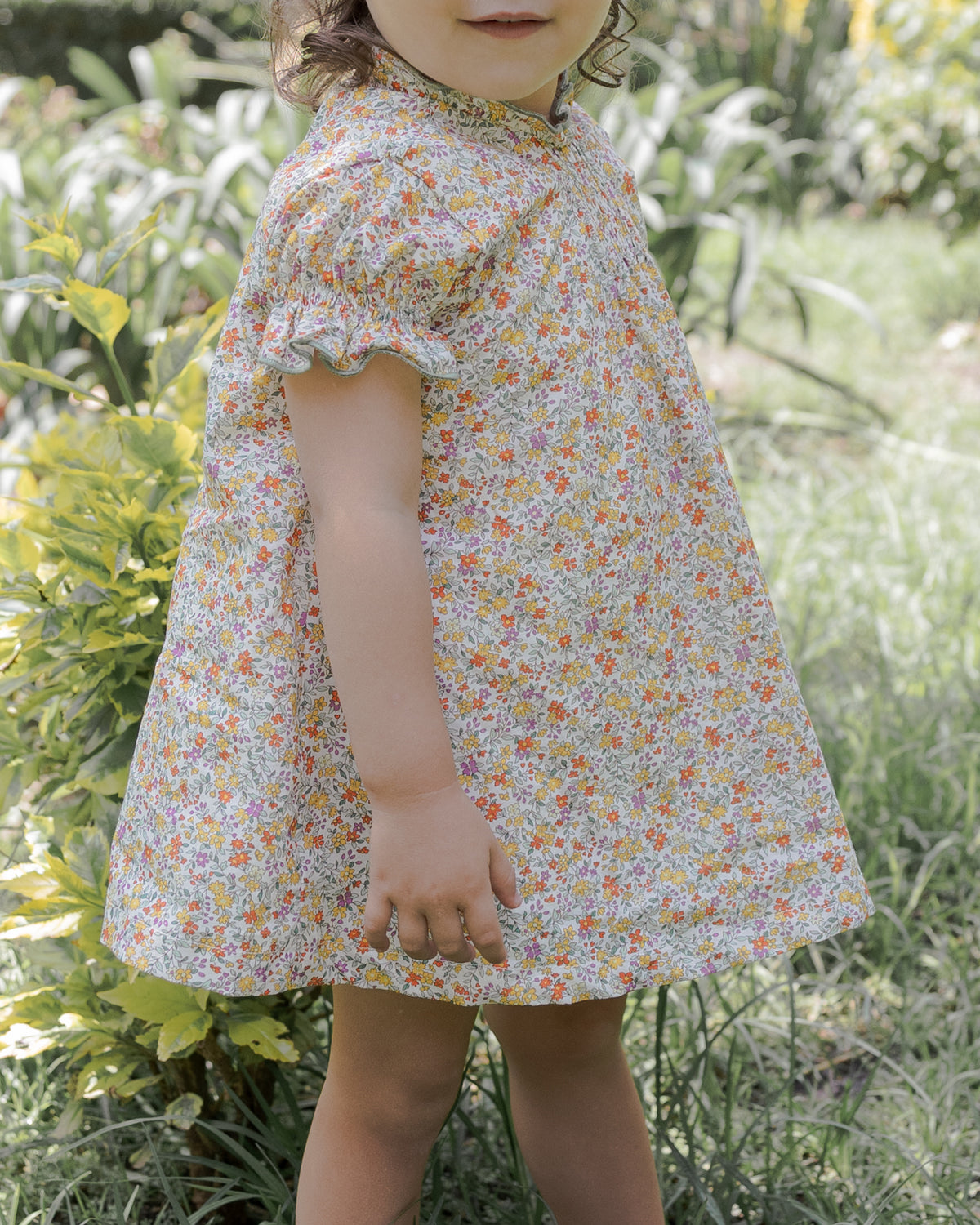 Vestido Carmen - Floral Naranja