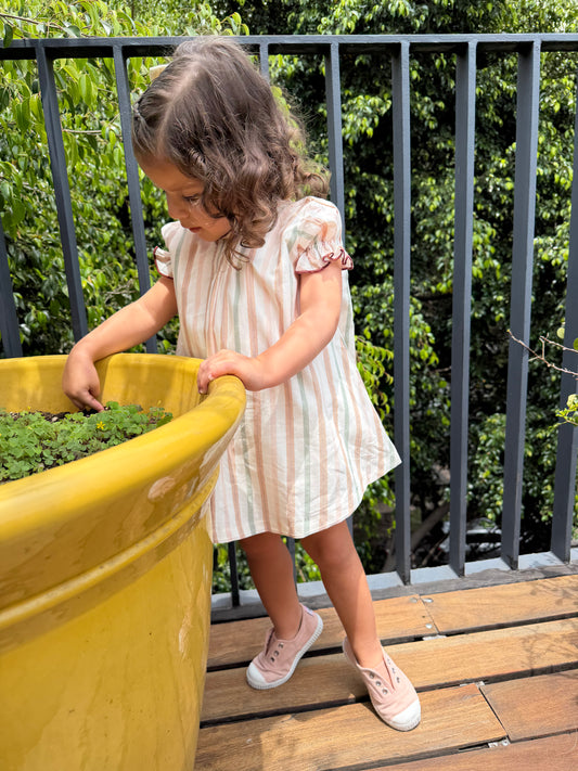 Vestido Carmen - Rayas pastel